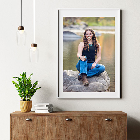 Blue Modern 3D Illustration  Wall Frame Mockup Instagram Post -